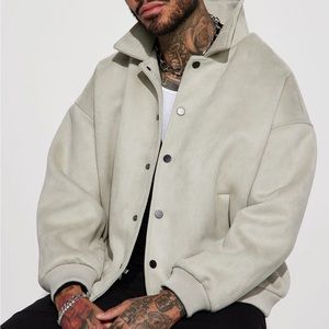 Faux suede stone color jacket 2x